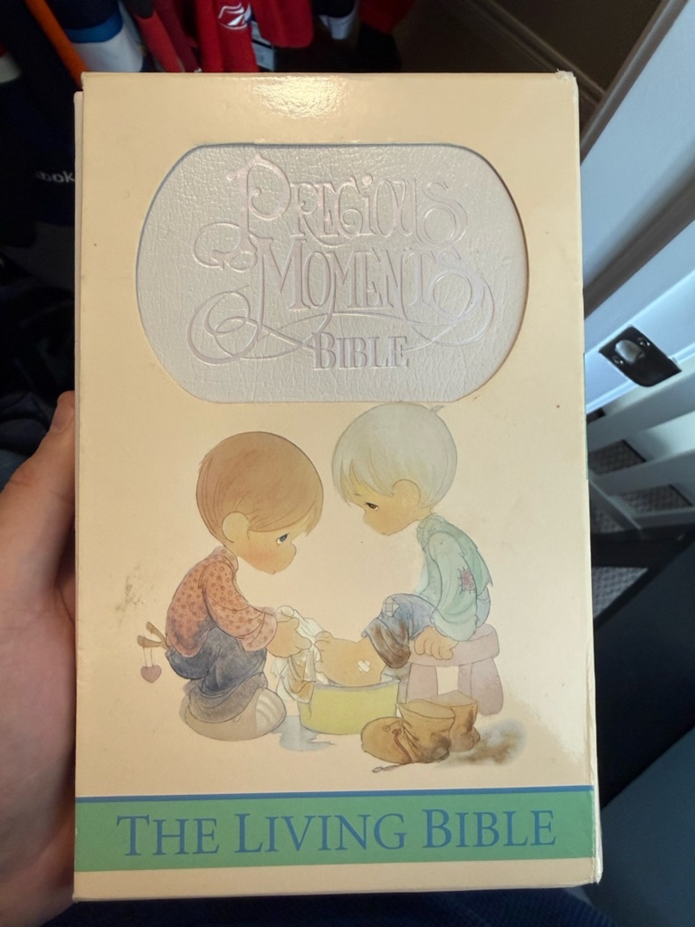 Precious Moments Cream and Blue Illustrated Bible